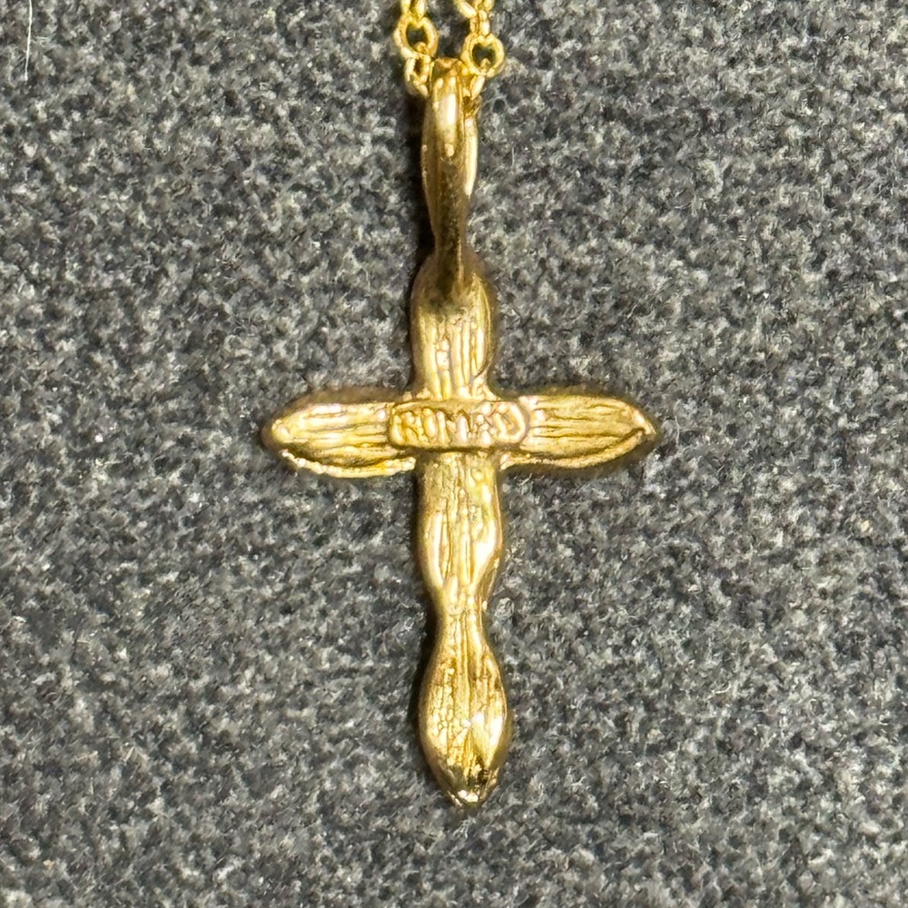 Engraved Cross Necklace - Picture 3 of 3